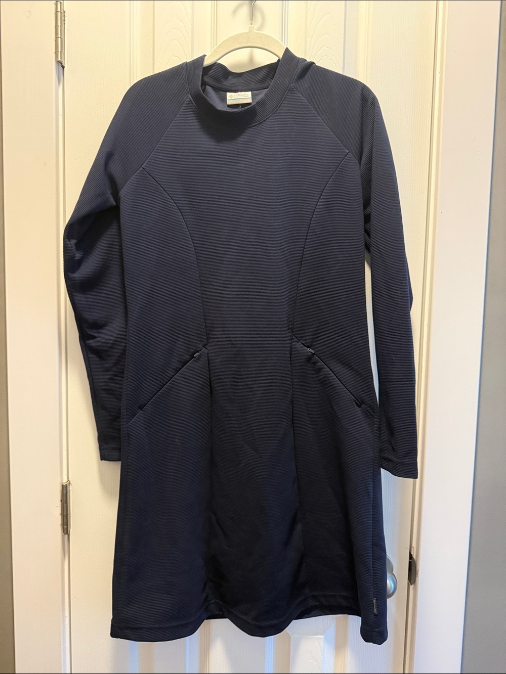 Women's Navy Long-Sleeve Midi Dress